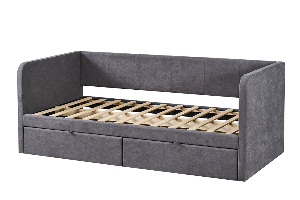 Image 3 for Bed Parma 90x200 met lattenbodem Stof Grijs