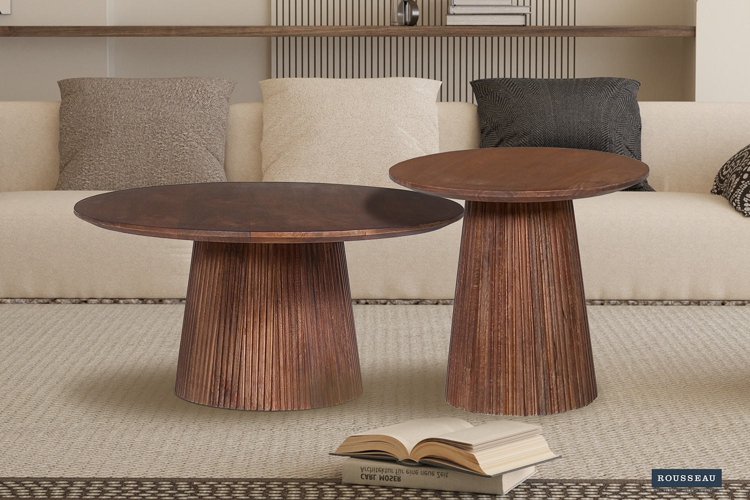 Image 2 for Salontafel Miguel 50 cm Rond Mango hout Lichtbruin