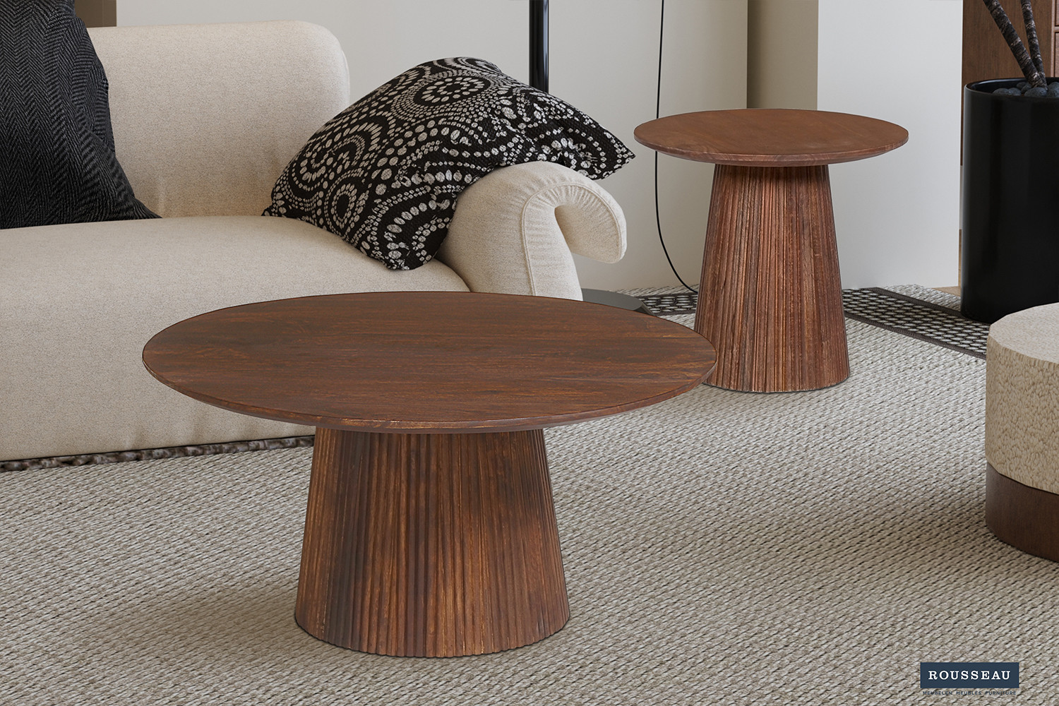 Image 3 for Salontafel Miguel 50 cm Rond Mango hout Lichtbruin