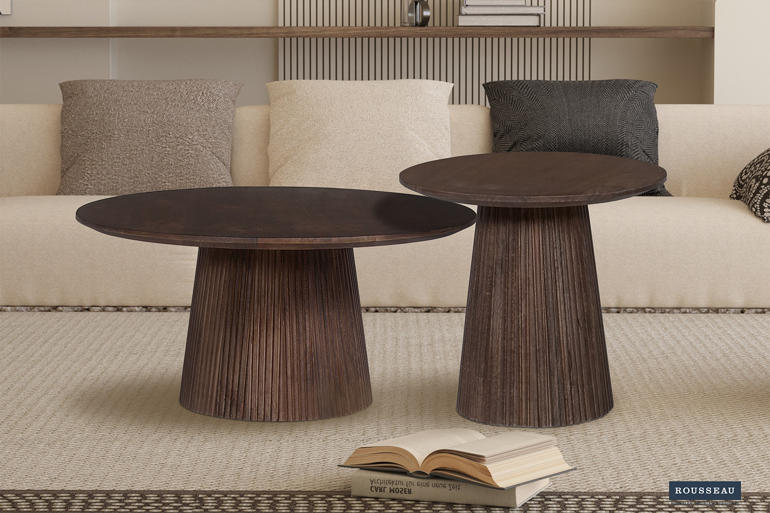 Image 2 for Salontafel Miguel 50 cm Rond Mango hout Donkerbruin