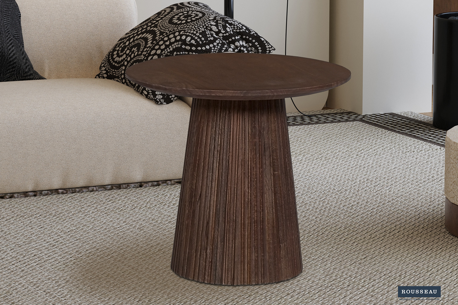 Image 1 for Salontafel Miguel 50 cm Rond Mango hout Donkerbruin