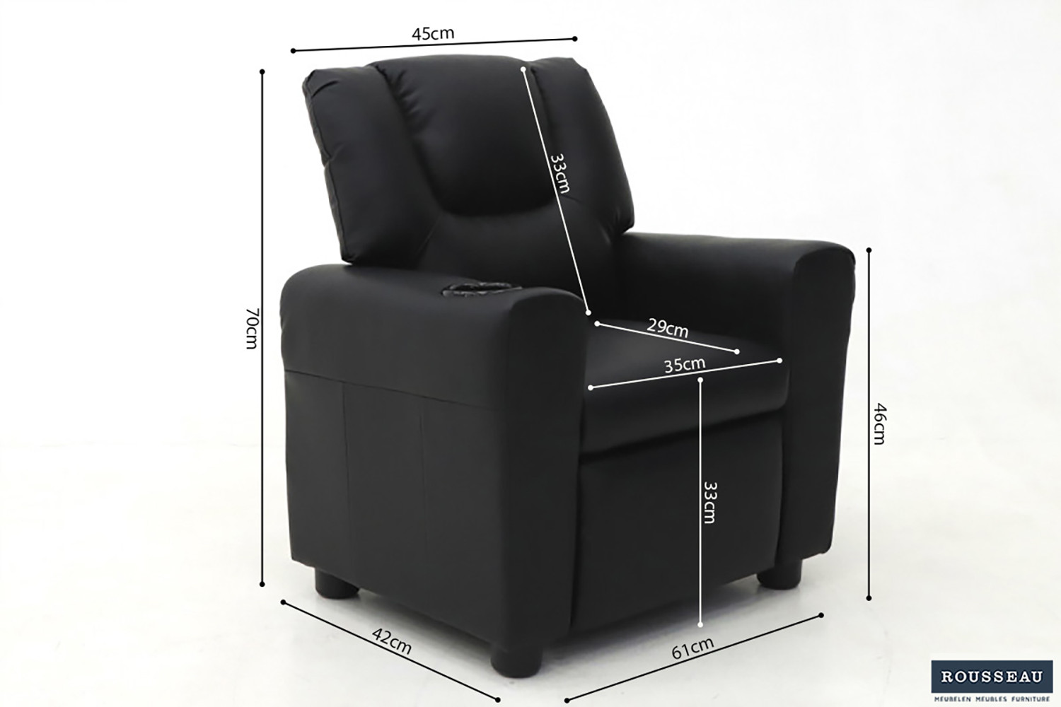 Image 7 for Mini-Relax Renée manueel verstelbaar PU Zwart