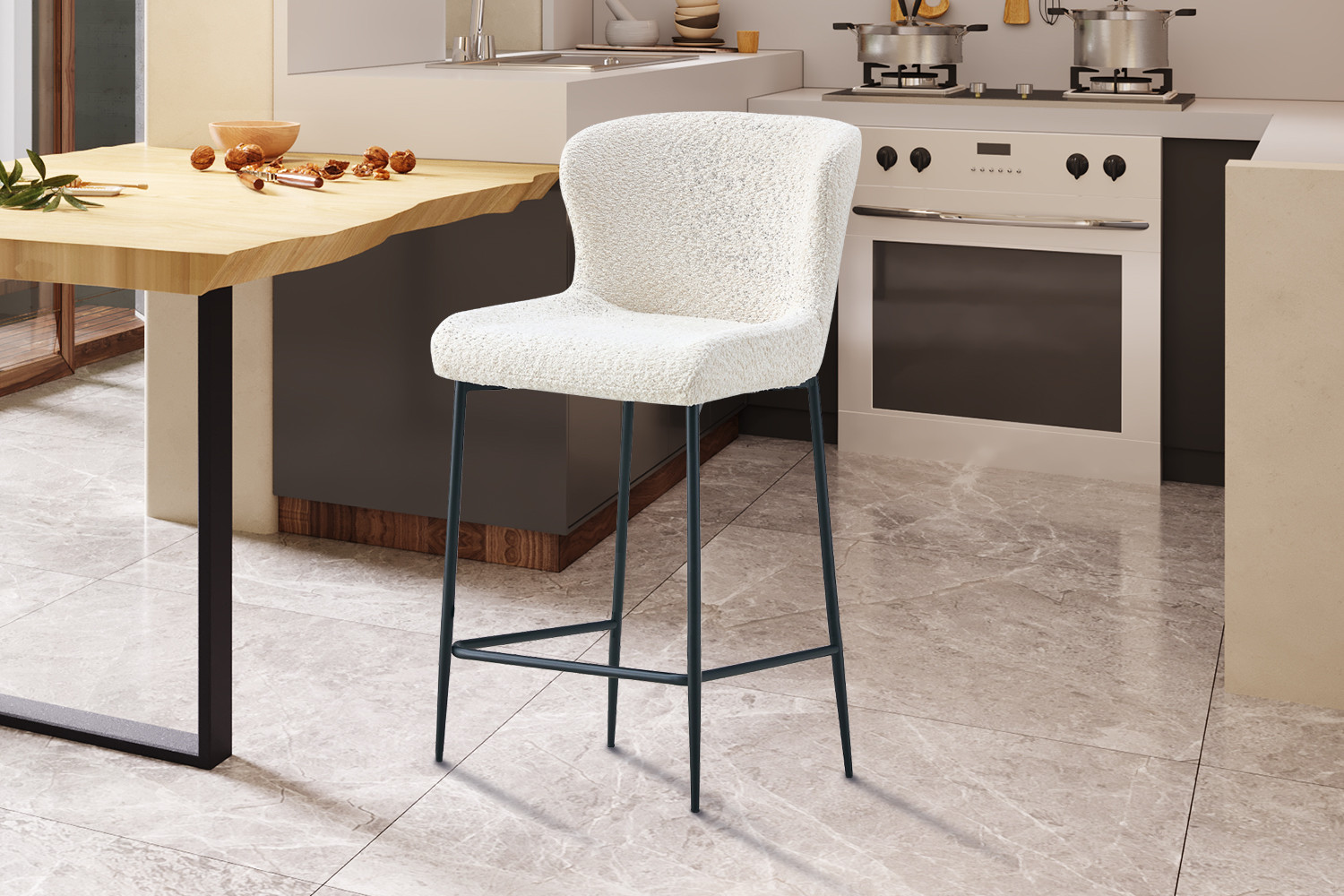 Image 2 for Counterstoel Lisa Bouclé Ecru