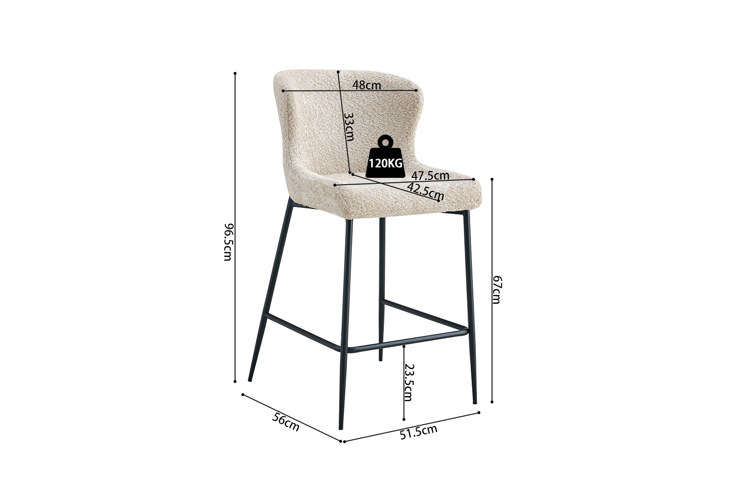 Image 9 for Counterstoel Lisa Bouclé Beige