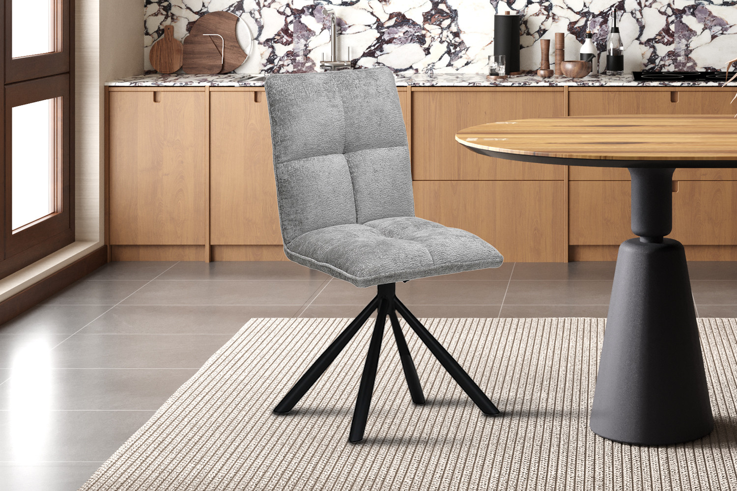 Image 2 for Stoel Jack Draaibaar tot 0 Stof Lichtgrijs