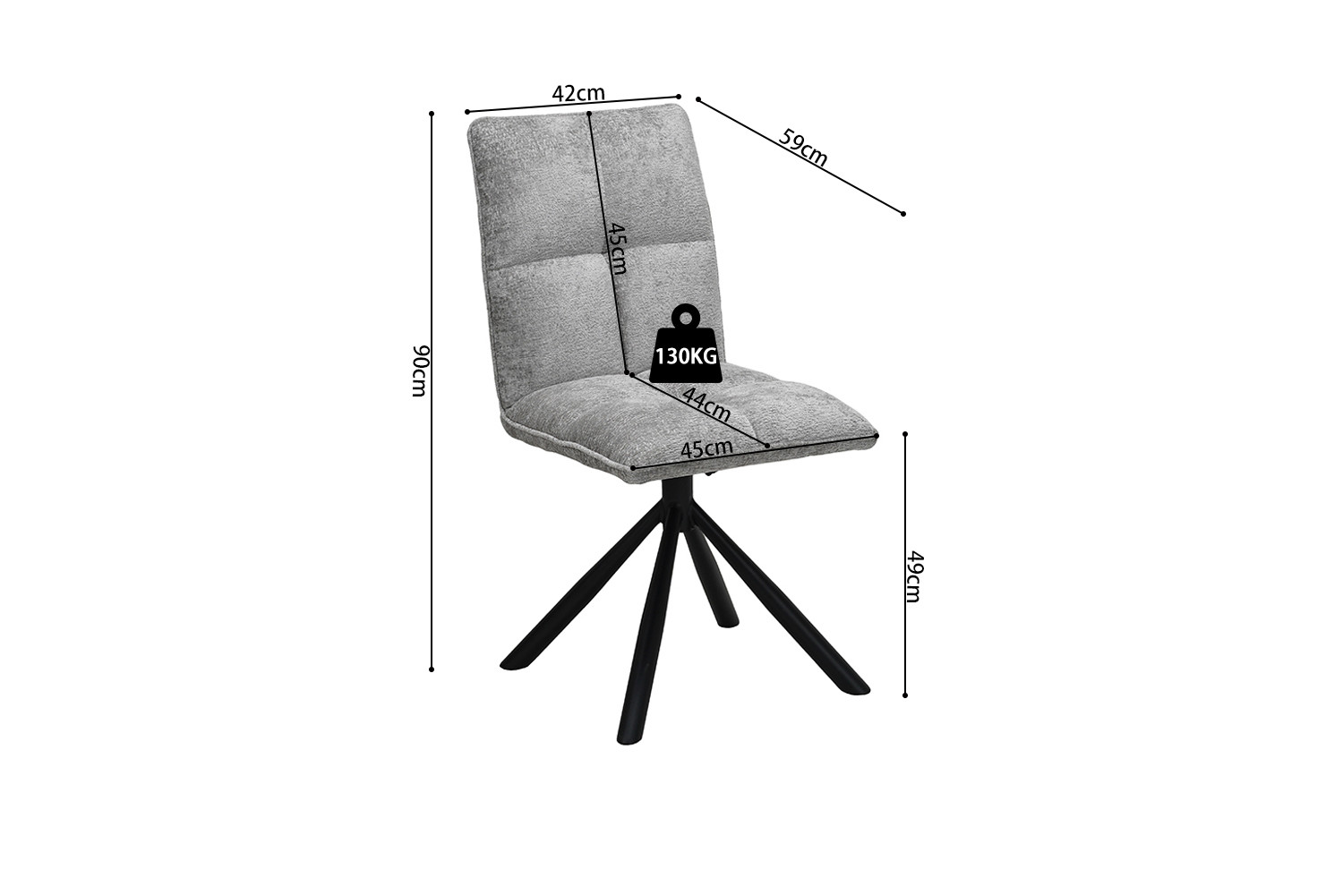 Image 10 for Stoel Jack Draaibaar tot 0 Stof Lichtgrijs