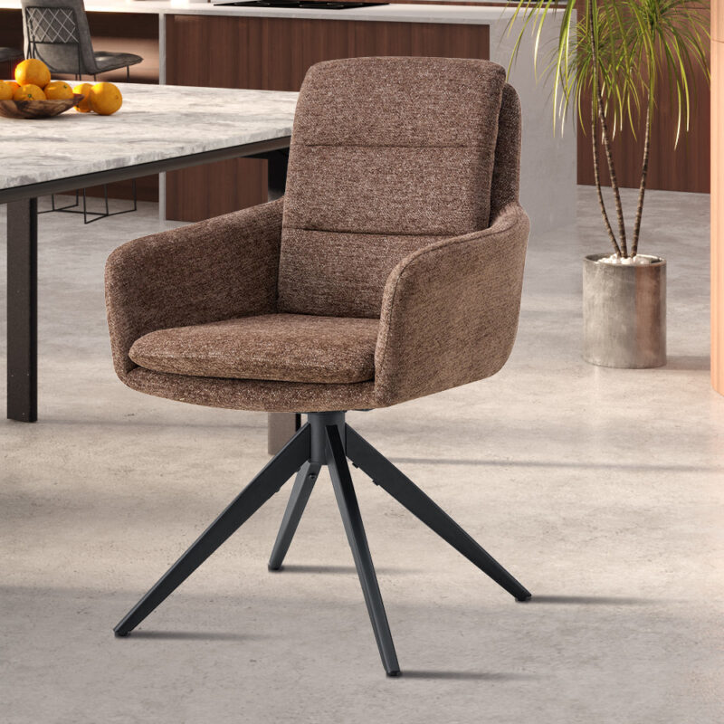 Image 2 for Stoel Lisold Draaibaar tot 0 Stof Fabb Raven 45 Bruin