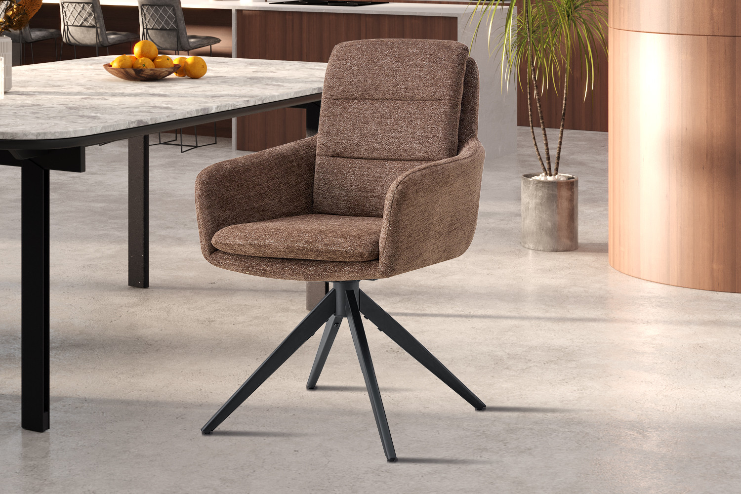 Image 2 for Stoel Lisold Draaibaar tot 0 Stof Fabb Raven 45 Bruin