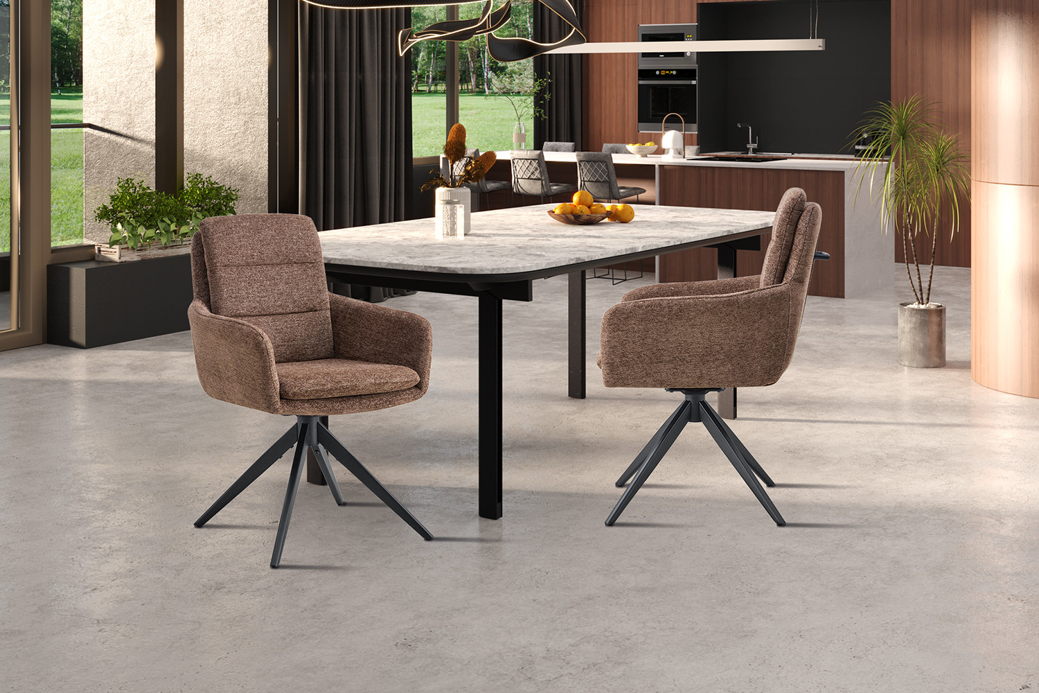 Image 3 for Stoel Lisold Draaibaar tot 0 Stof Fabb Raven 45 Bruin