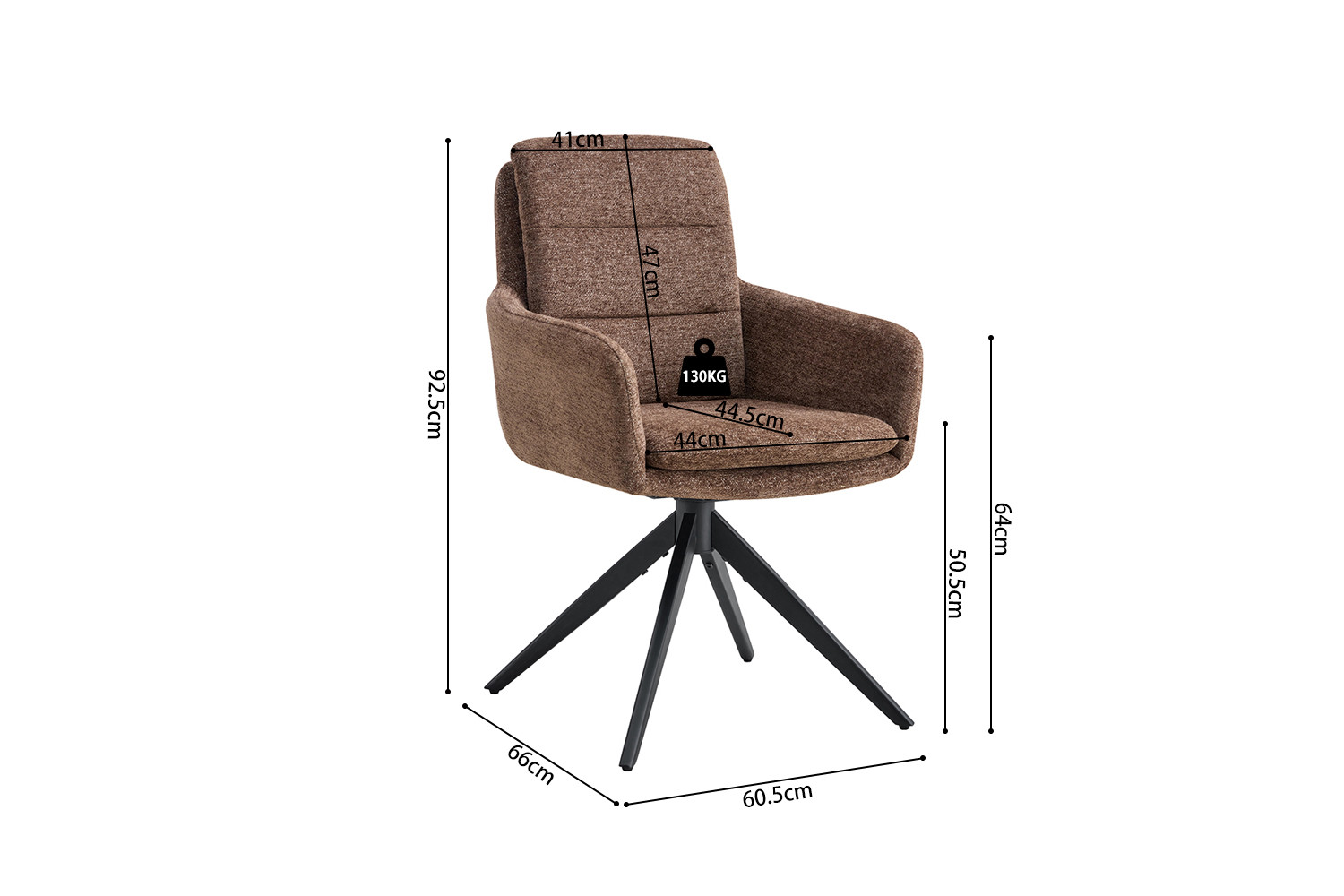 Image 9 for Stoel Lisold Draaibaar tot 0 Stof Fabb Raven 45 Bruin