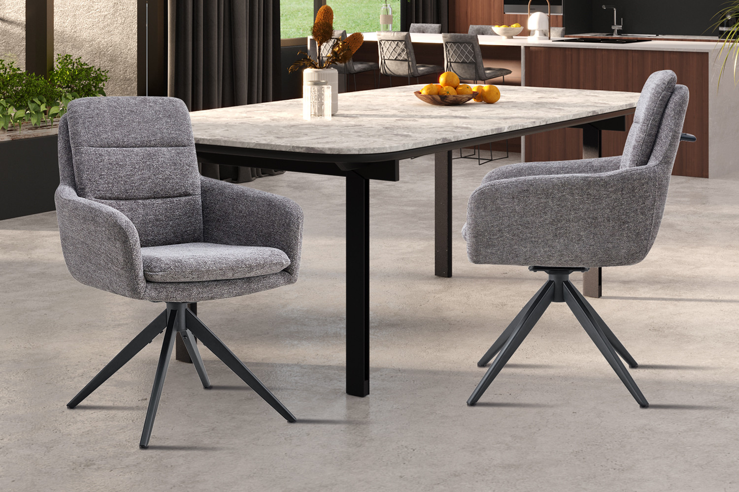 Image 1 for Stoel Lisold Draaibaar tot 0 Stof Fabb Raven 13 Donkergrijs