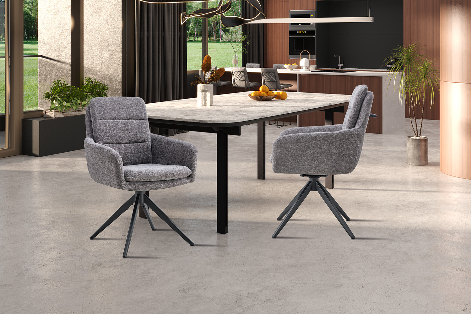 Image 3 for Stoel Lisold Draaibaar tot 0 Stof Fabb Raven 13 Donkergrijs