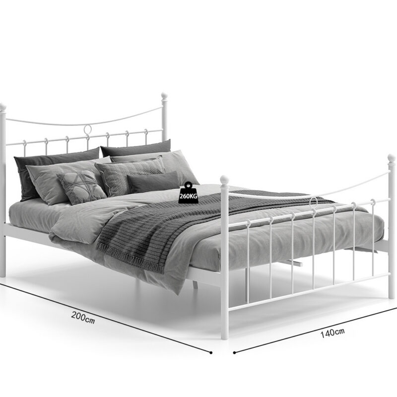 Image 6 for Bed Sacha 140x200 met lattenbodem Wit