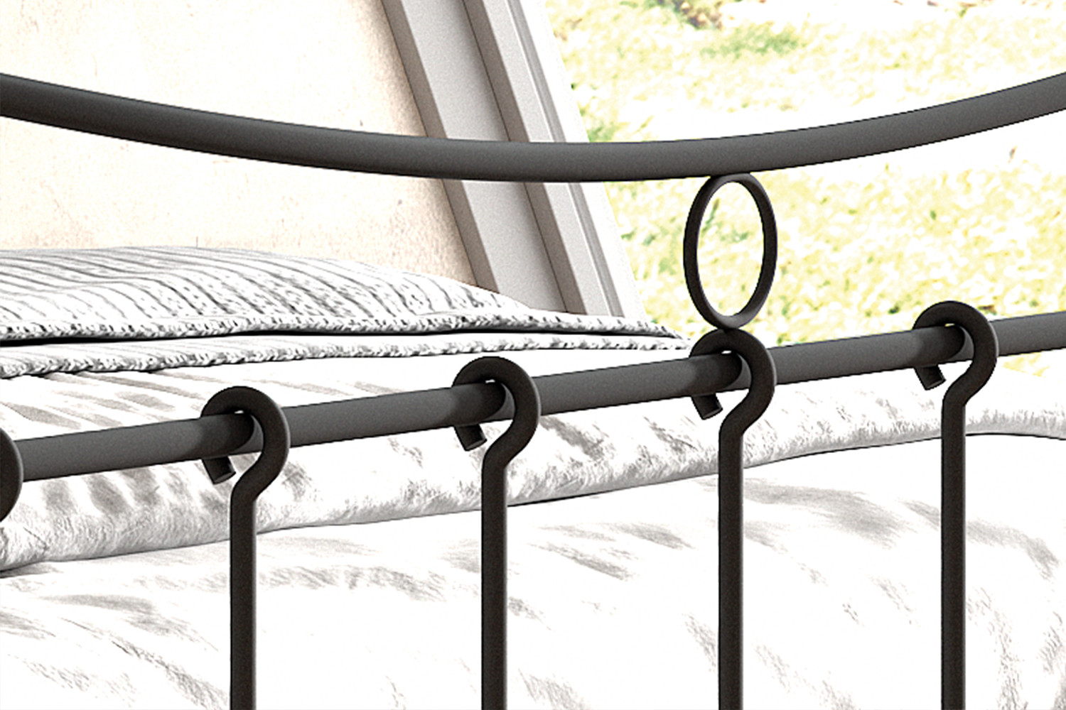 Image 3 for Bed Sacha 140x200 met lattenbodem Zwart