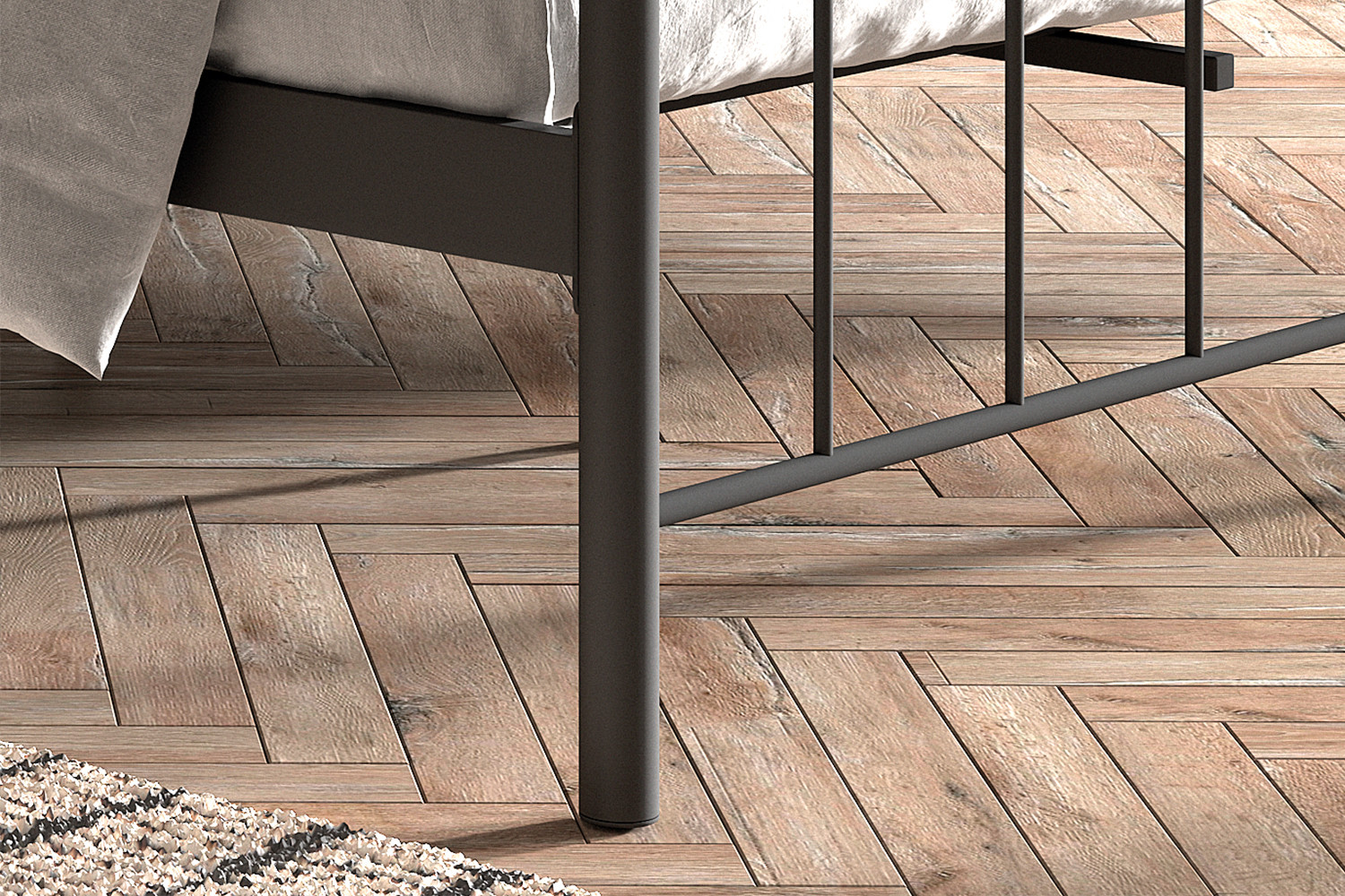 Image 4 for Bed Sacha 140x200 met lattenbodem Zwart