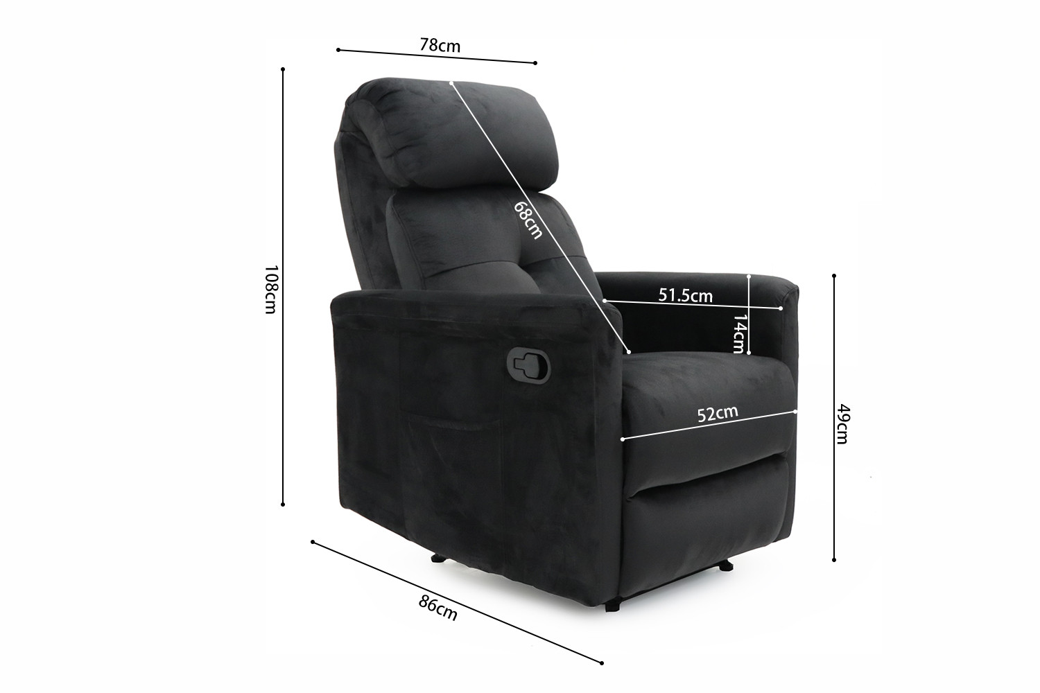 Image 11 for Relax Wuhan manueel verstelbaar Stof Zwart