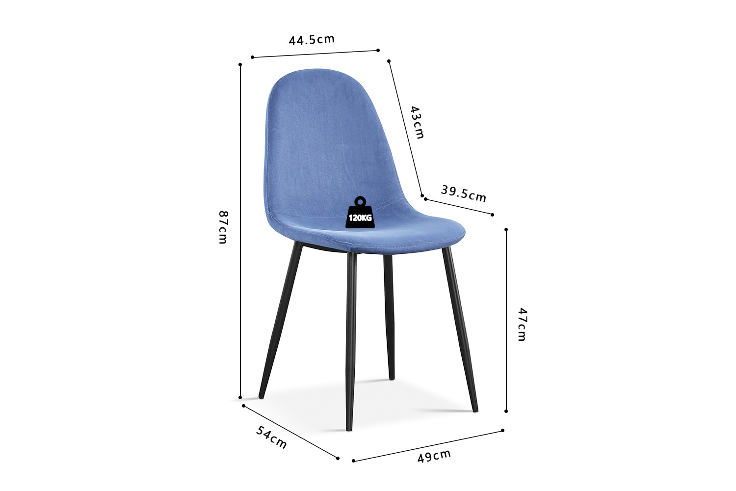 Image 6 for SALE - Stoel Boy Fluweel Lichtblauw