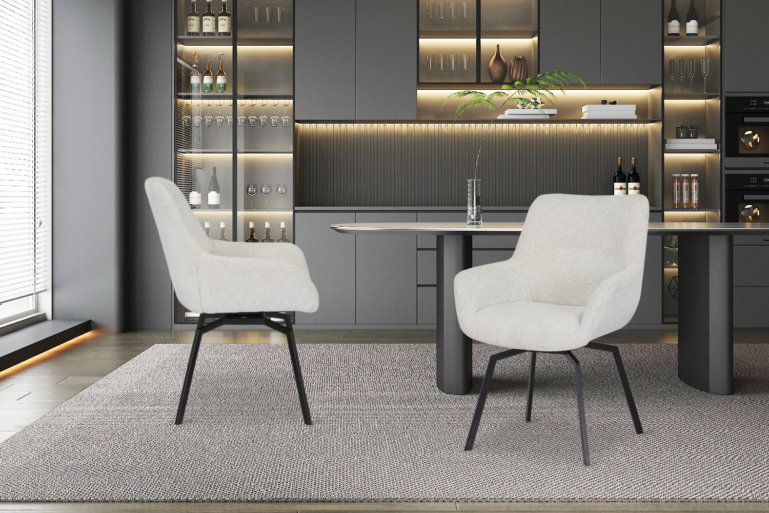 Image 1 for Stoel Modest Draaibaar Stof Fabb Raven 22 Ecru