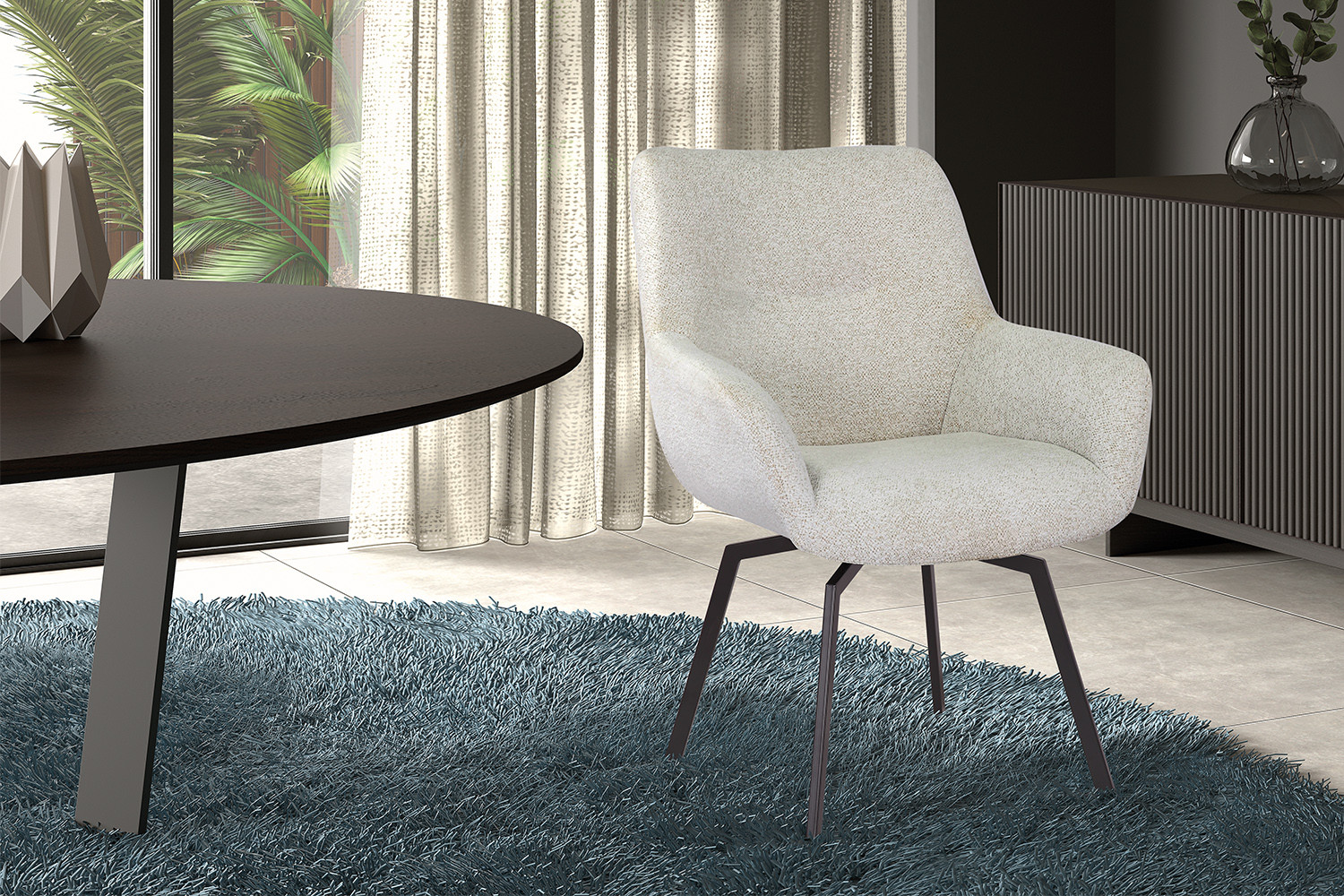 Image 2 for Stoel Modest Draaibaar Stof Fabb Raven 22 Ecru