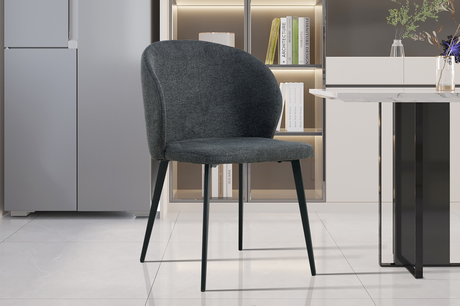 Image 2 for Stoel Toledo Stof Donkergrijs