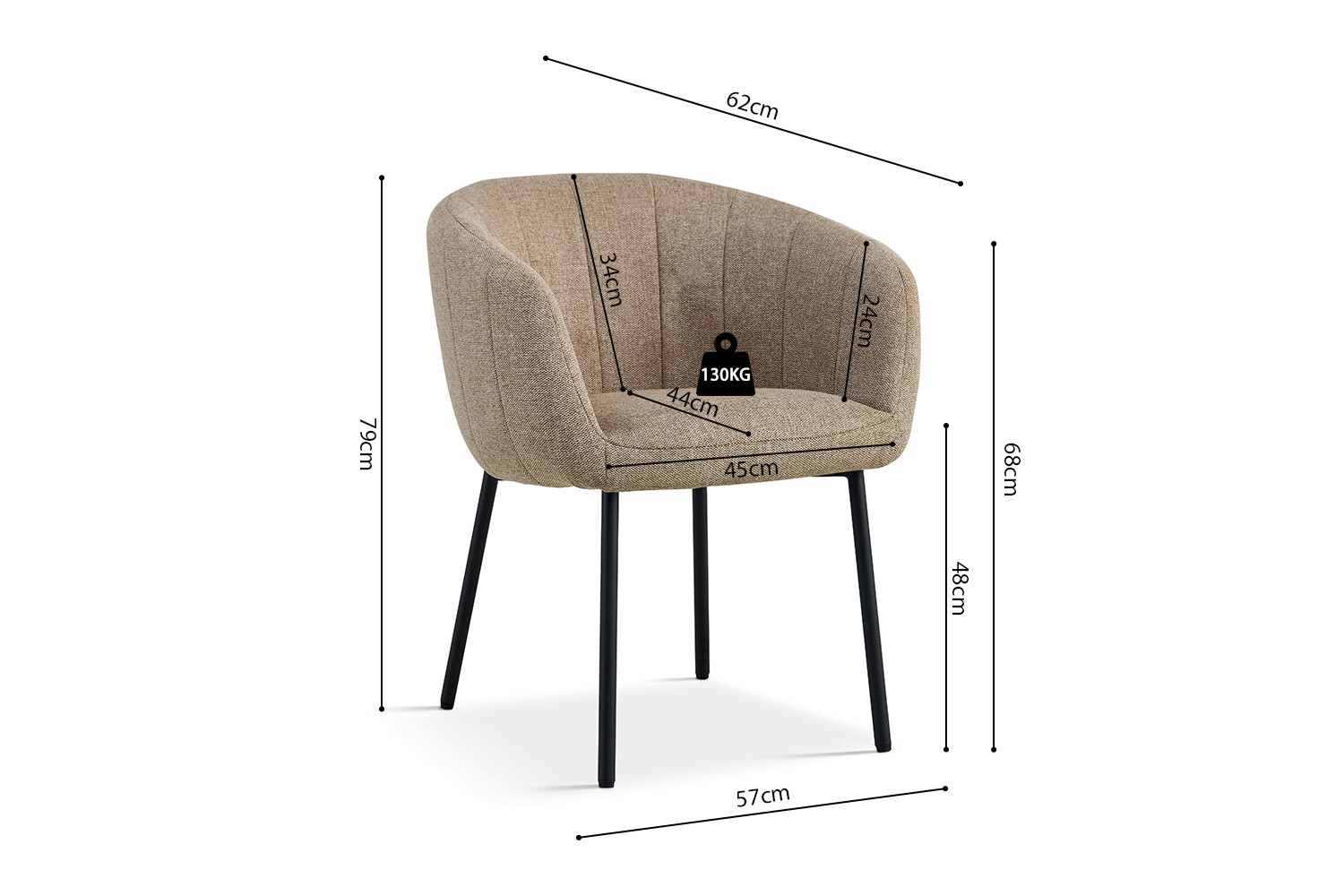 Image 8 for Stoel Sevilla Stof Zand