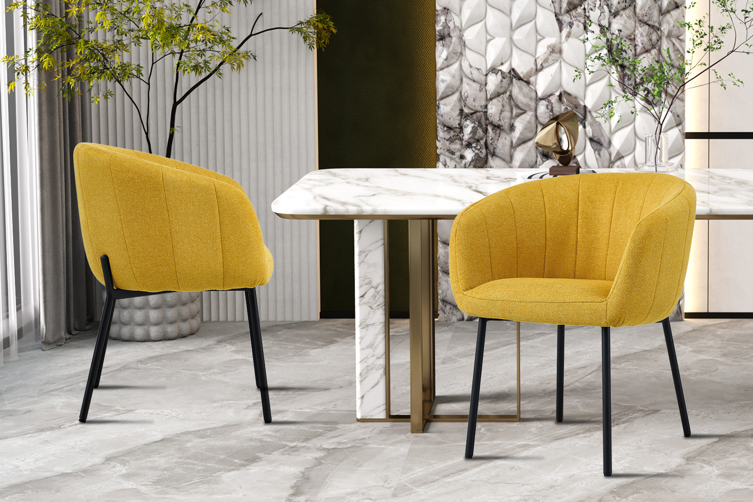 Image 1 for Stoel Sevilla Stof Geel