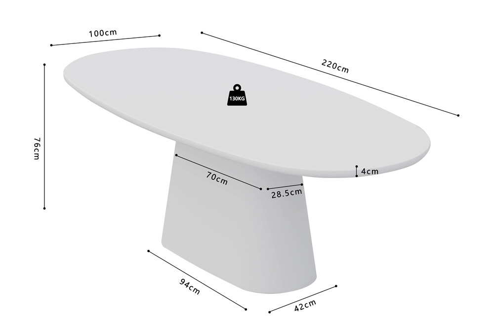 Image 8 for Tafel Tavira 220 cm Ovaal Cement Ecru
