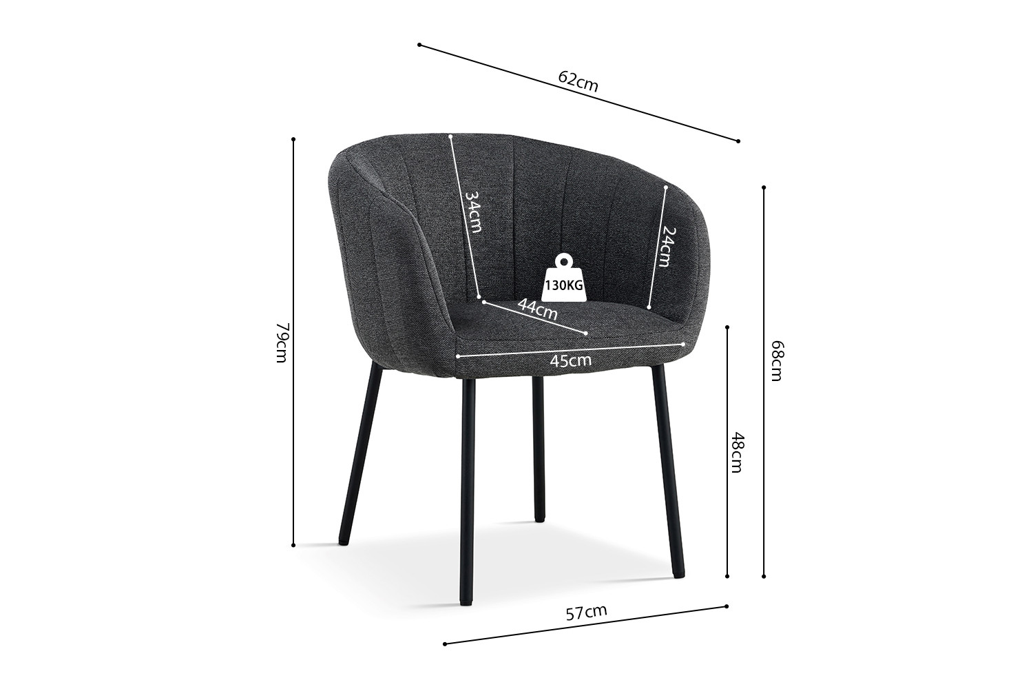 Image 8 for Stoel Sevilla Stof Donkergrijs