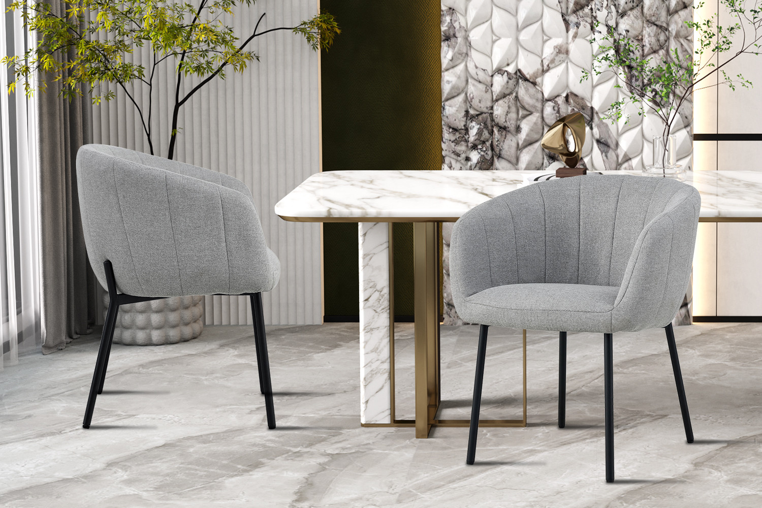 Image 1 for Stoel Sevilla Stof Lichtgrijs