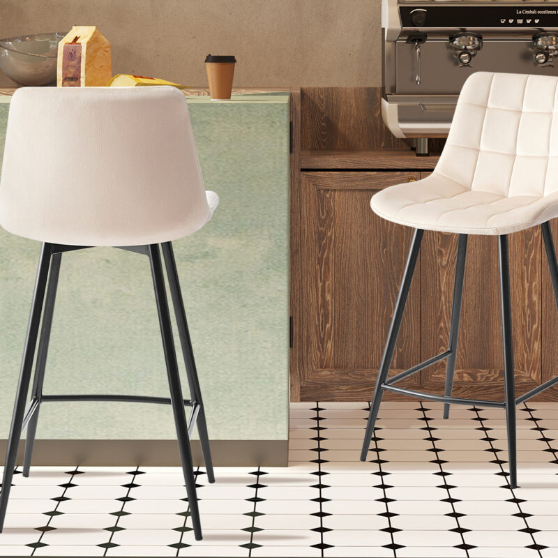 Image 1 for Counterstoel Juta Fluweel Beige