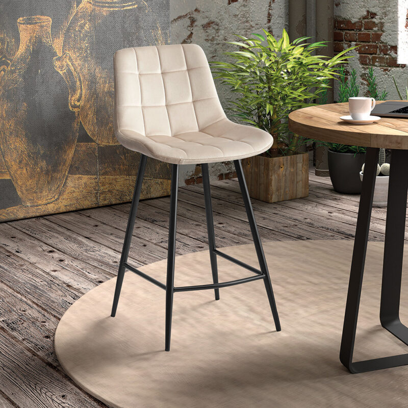 Image 2 for Counterstoel Juta Fluweel Beige