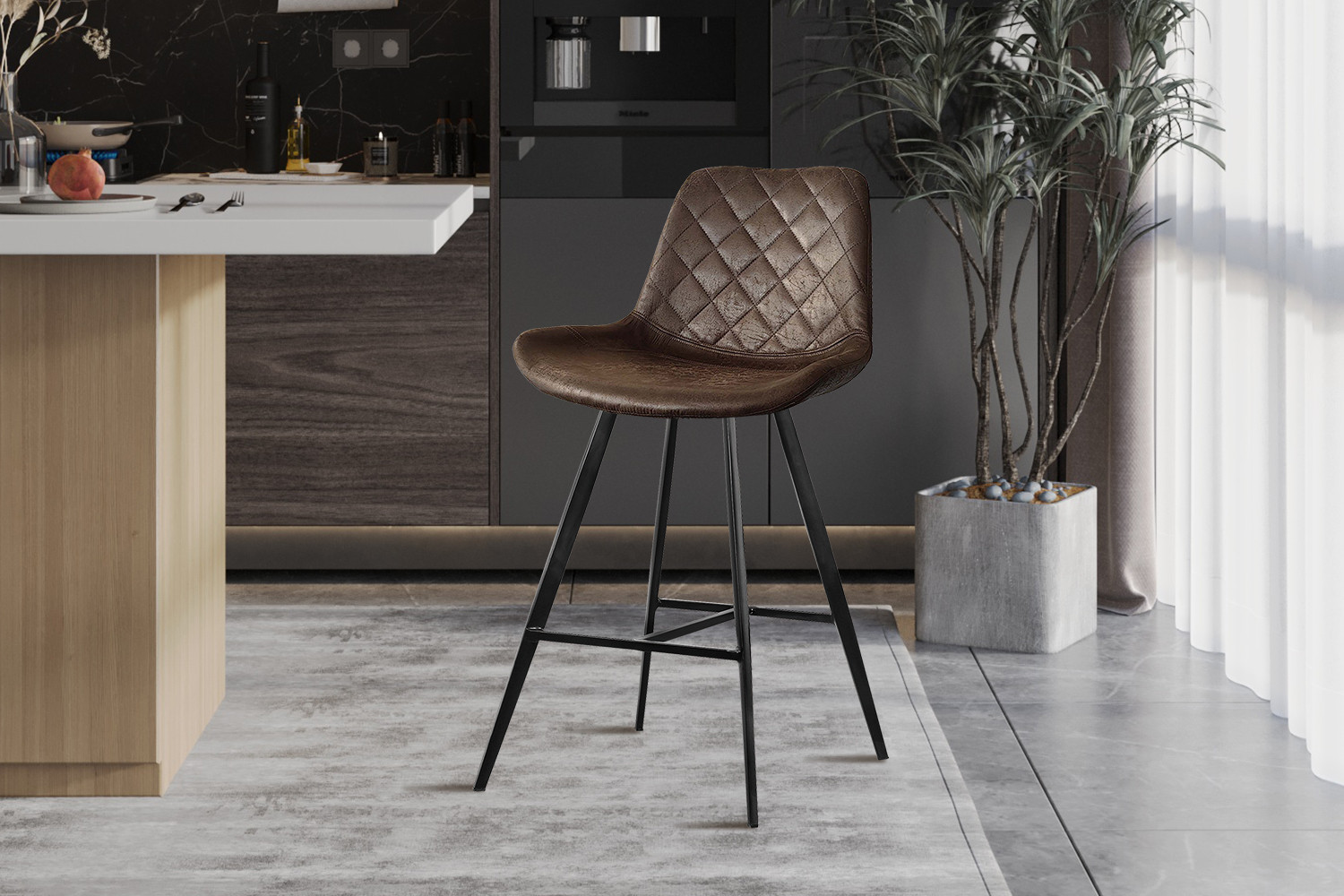 Image 2 for Counterstoel Alicante PU Ote Topper 05 Donkerbruin