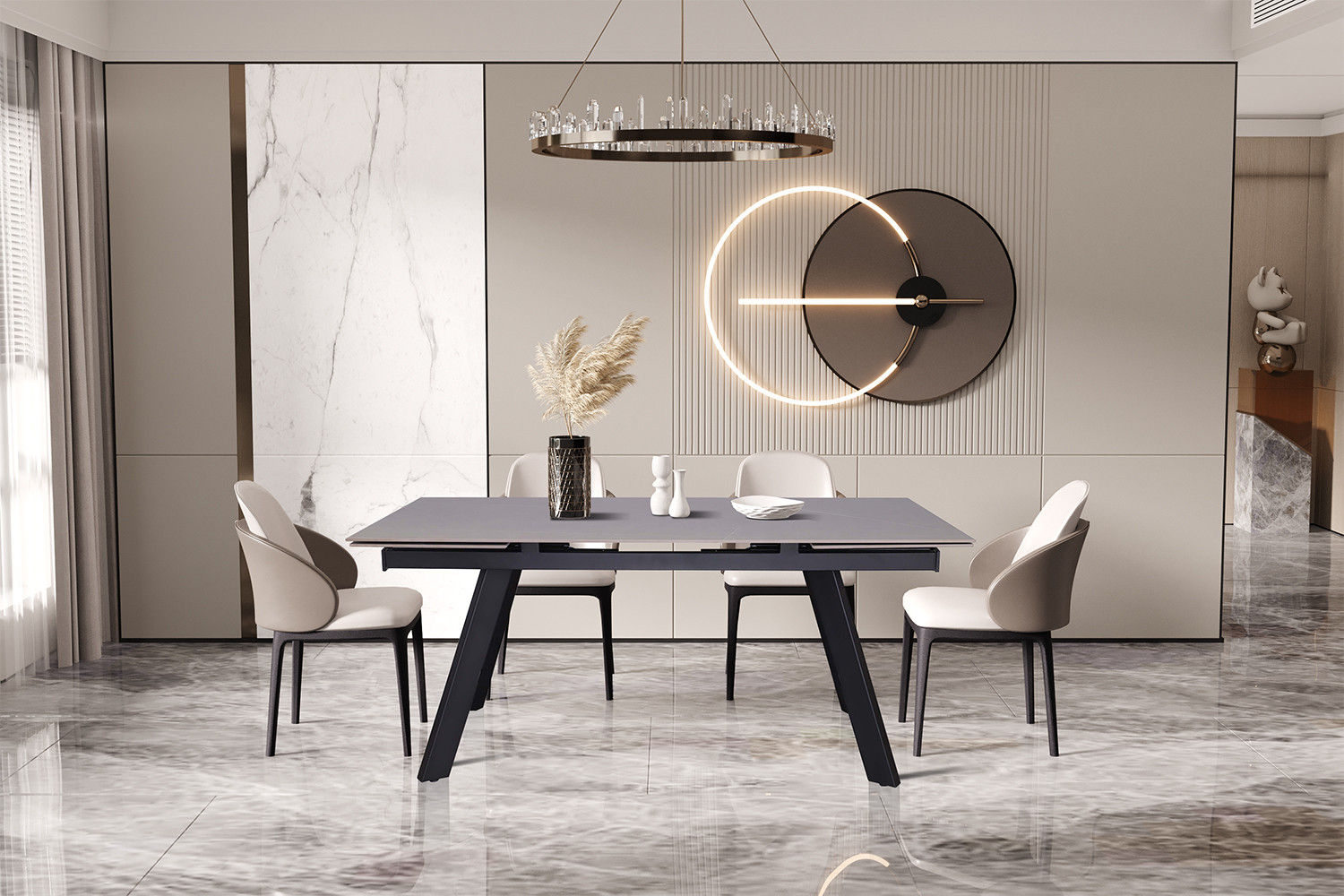 Image 3 for SALE - Uitschuifbare tafel Hera 160-240 cm Rechthoekig Steen Grijs