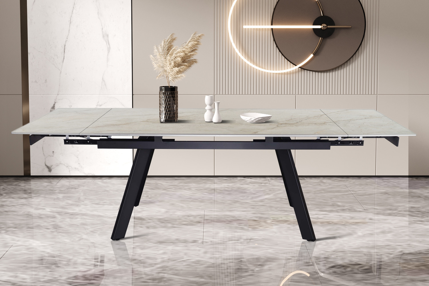 Image 2 for Uitschuifbare tafel Hera 160-240 cm Rechthoekig Glanzend Shakespear Beige