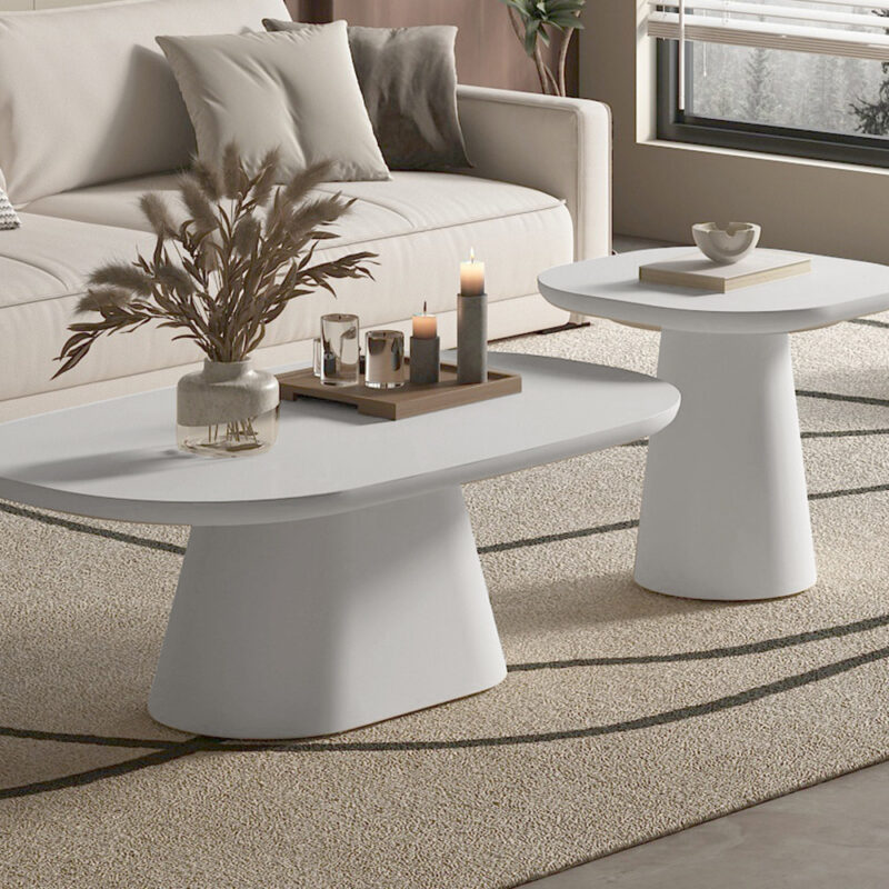 Image 2 for NEW - Salontafel Tavira 120 cm Ovaal Cement Ecru