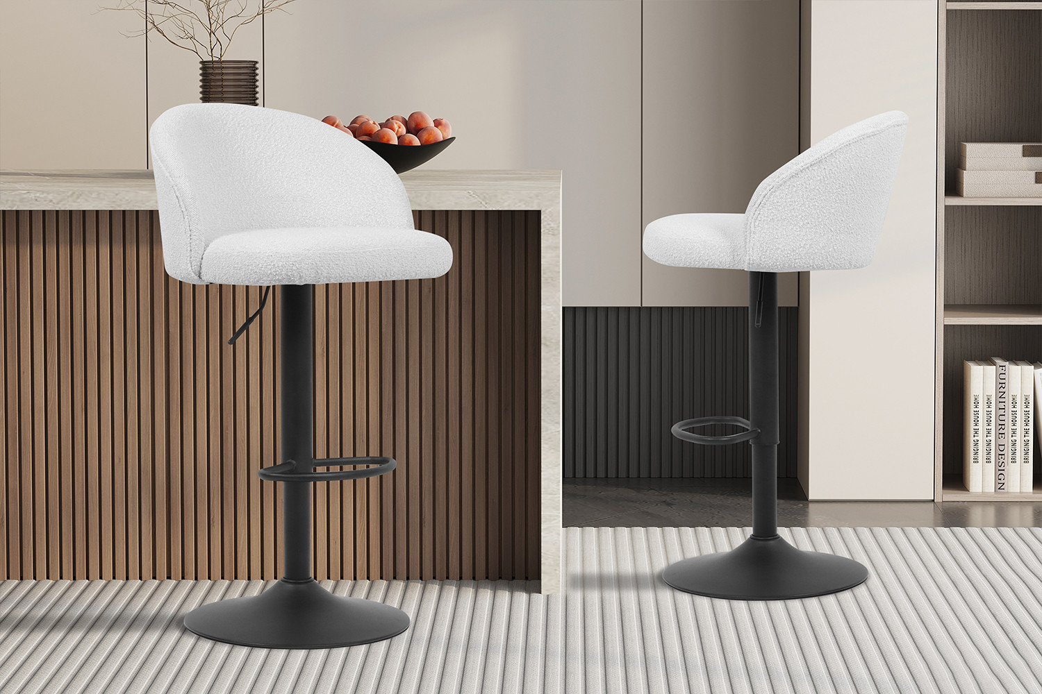 Image 2 for Barstoel Arda Bouclé Wit