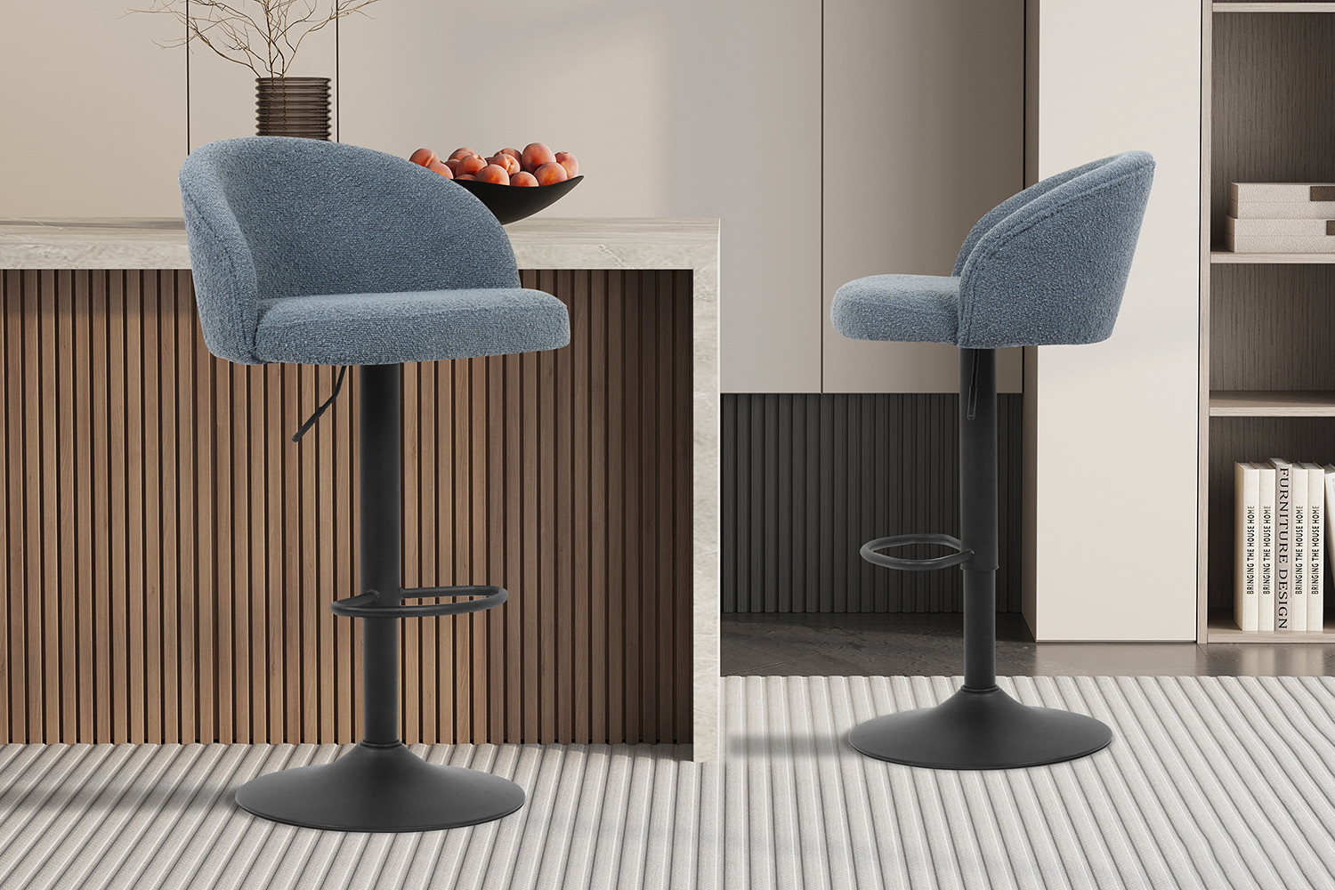 Image 2 for SALE - Barstoel Arda Bouclé Blauw