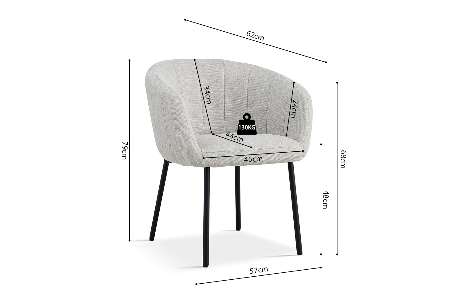 Image 8 for Stoel Sevilla Stof Beige