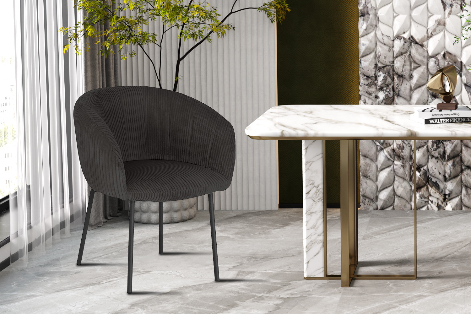 Image 1 for Stoel Sevilla Corduroy Fabb Hyper 16 Grijs