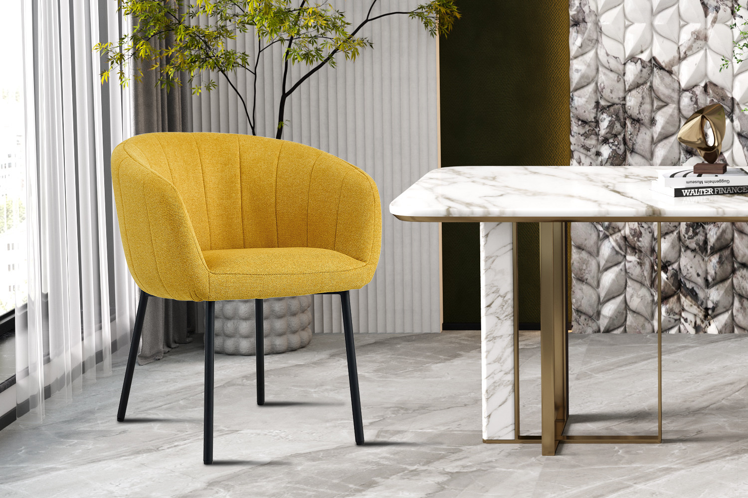 Image 2 for Stoel Sevilla Stof Geel