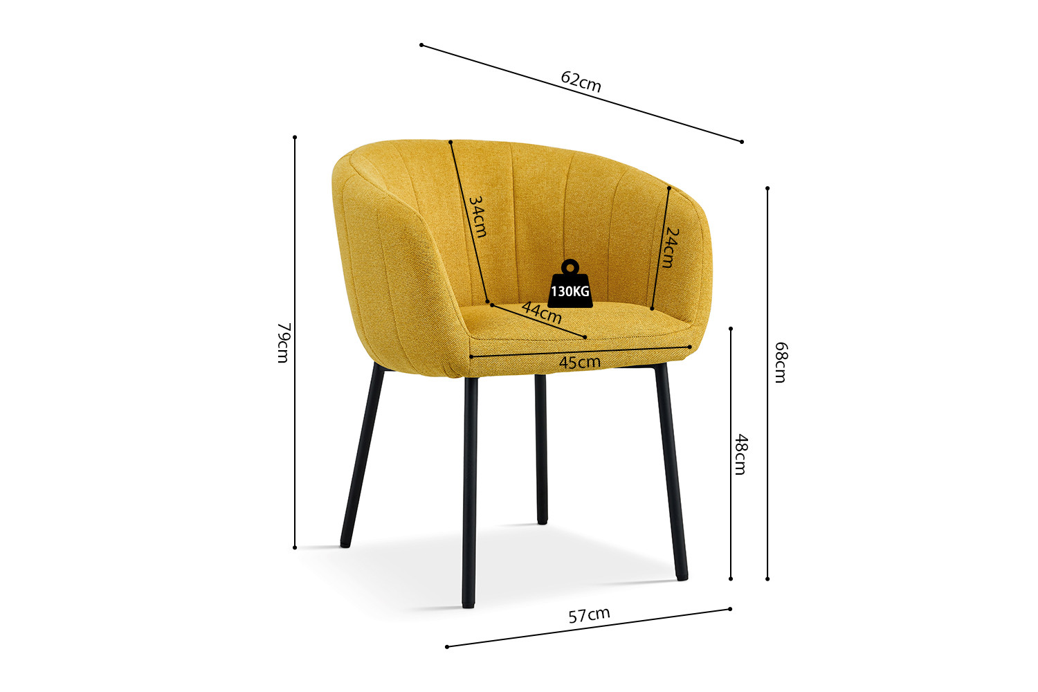 Image 8 for Stoel Sevilla Stof Geel