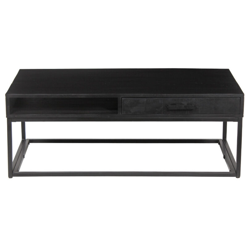 Image 3 for Salontafel Madeira met lade Mango hout zwart