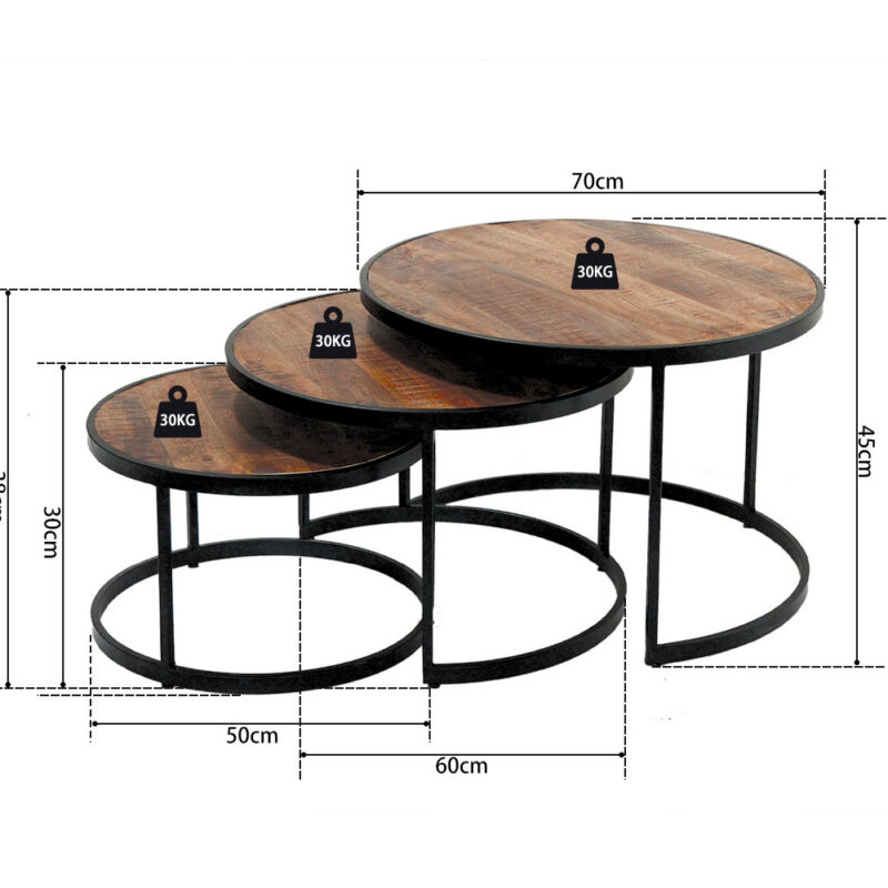 Image 6 for Salontafel Lennox 3-delig Mango hout