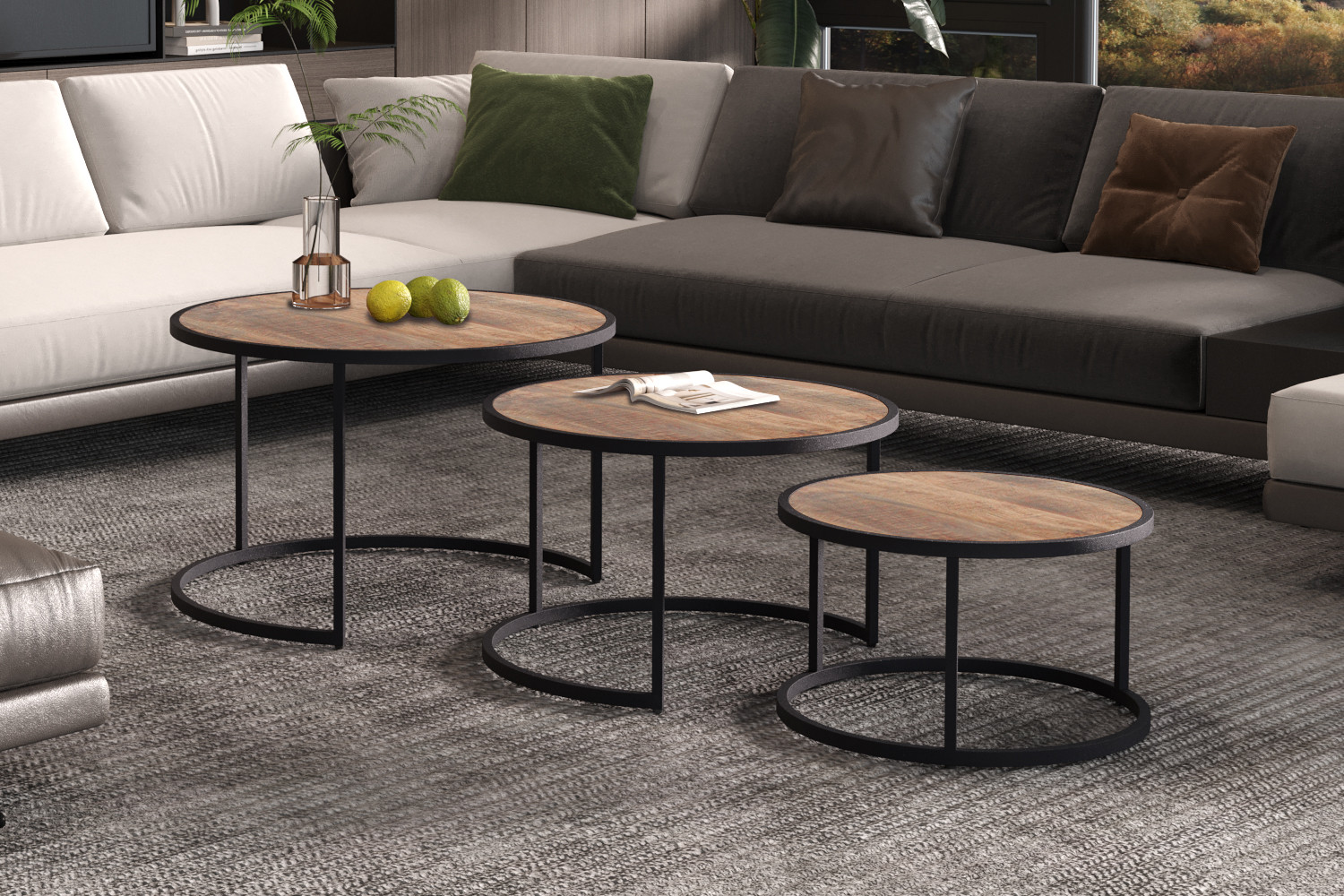 Image 1 for Salontafel Lennox 3-delig Mango hout