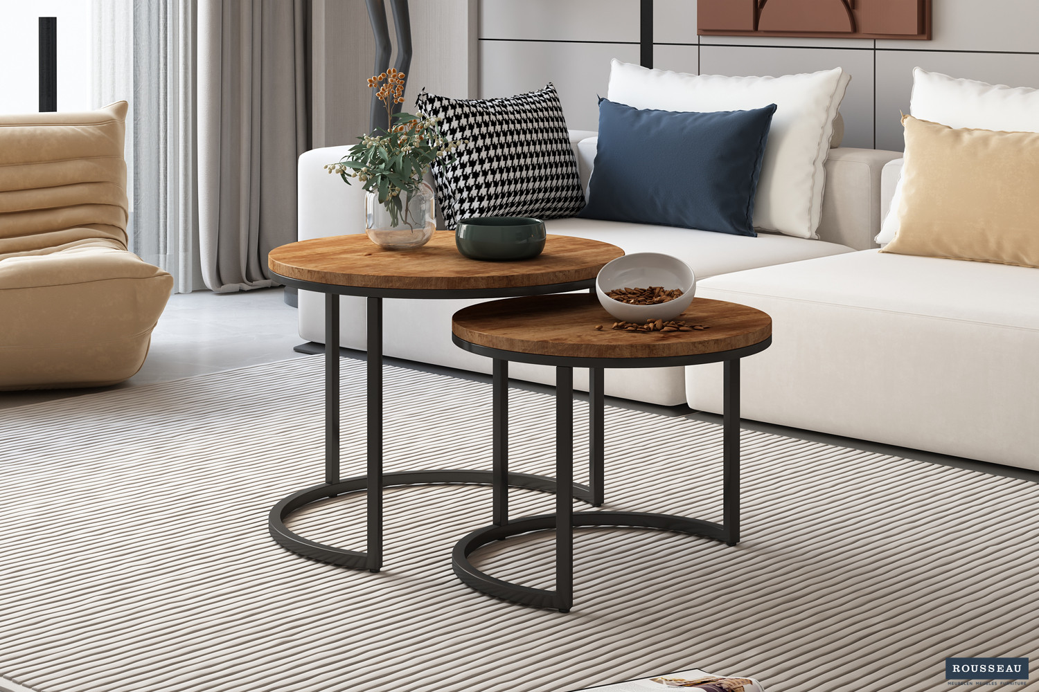 Image 1 for Salontafel Goja 2-delig Mango hout