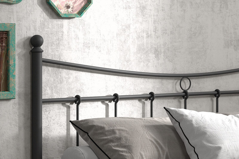Image 2 for Bed Sacha 160x200 met lattenbodem Zwart