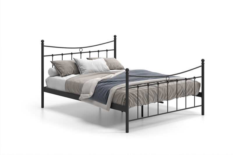 Image 5 for Bed Sacha 160x200 met lattenbodem Zwart