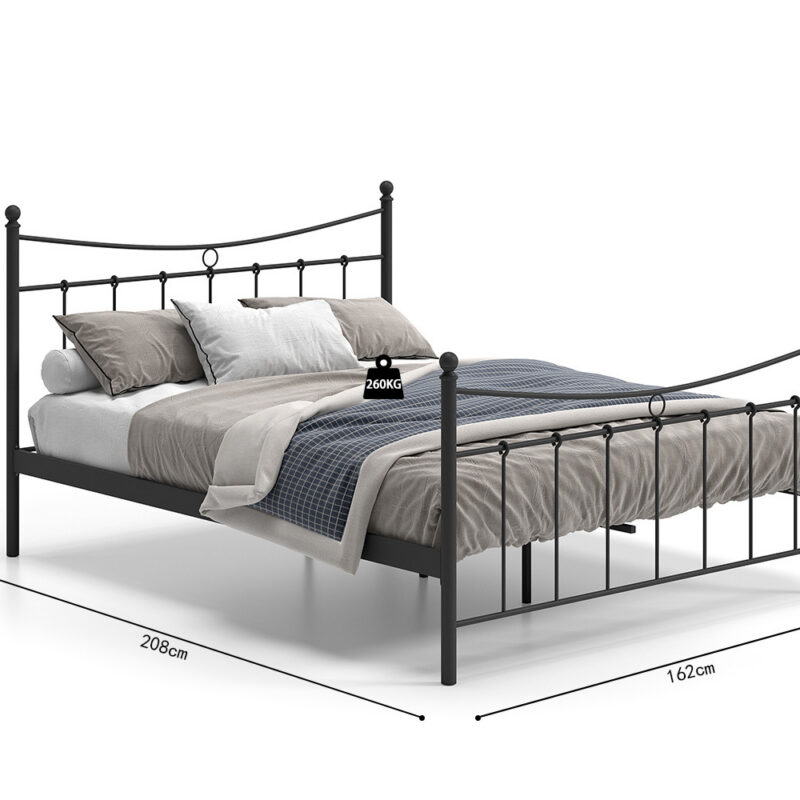 Image 6 for Bed Sacha 160x200 met lattenbodem Zwart