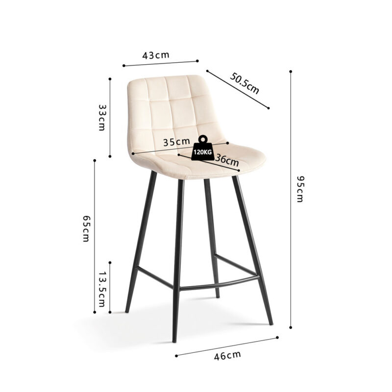 Image 6 for Counterstoel Juta Fluweel Beige