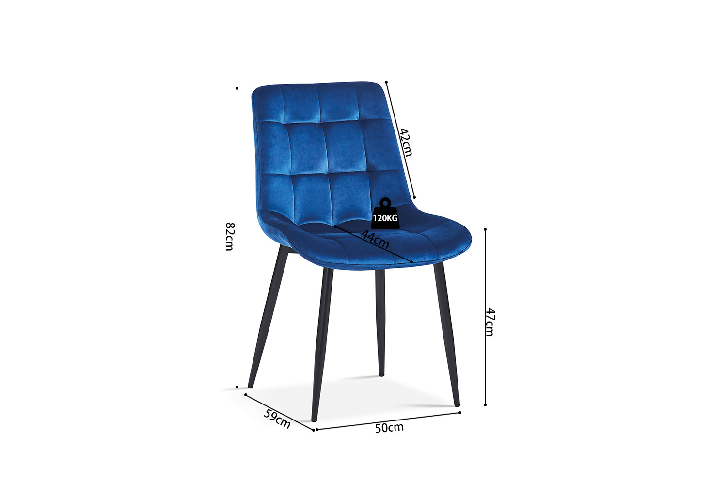 d6017266-2685-42f5-b04d-5dd8baf98123 Image 5 for Stoel Juta Fluweel Blauw
